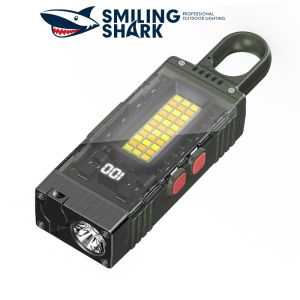 SmilingShark TIP0061LED Keychain Flashlight Drop-Resistant Ultra Compact Keychain Light Batteries Included Small Rechargeable Flashlight 2 Pack Keychain Flashlight Emergency Light with 43Light Modes Work Light and Folding Bracket Bottle Opener