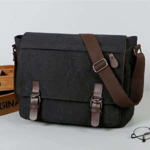 Canvas Messenger Shoulder Bag for Men 14.5inch laptop Bag Briefcase Retro Bag Sling Bag Messenger bag Shoulder bag Business bag Casual bag Fashionable and Convenient New Campus Travel Advanced Hardware