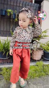 Setelan Anak Perempuan 1-4Tahun LAURA bahan Rayon & Linen FREE Bandana