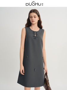 DUSHU | Bow Decorated Beaded Tank Dress