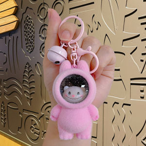 พวงกุญแจตุ๊กตาไฟกลางคืนรูปการ์ตูนน่ารักชุด Labubu ไฟสีหวานอัพจี้มอนสเตอร์พวงกุญแจกระเป๋าเป้สะพายหลังของตกแต่ง
