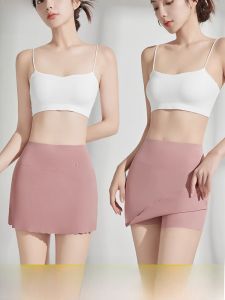 MiiOW | Quần an toàn Ice Silk mỏng mùa xuân hè cho nữ Quần lót hai lớp che chắn góc tam giác Quần đùi lưng cao nâng hông bằng nylon