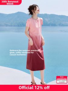 MOHANYIMEI | Graceful Vacation Gradual Dyeing Slimming Waist Dress