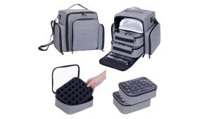 UOZL Large Capacity Nail Polish Organizer Holds 60 Bottles of Nail Polish and Large Nail Art Lamp. Comes with 2 Independent bag