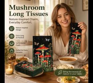 20pcs Forest Mushrooms Napkins Exquisite Vintage Mushroom and Fantasy Forest Thick Absorbent Napkins for Parties