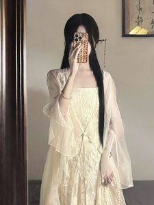 New Chinese Style National Style Chiffon Sun-Protection Cardigan & Women's Summer Sling Dress Outerwear Shawl