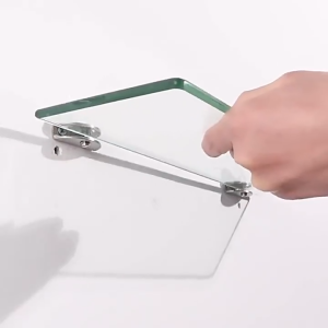 4Pcs Glass Clamps Clip Half Round Glass Shelf Bracket Clamps Clips Support With Screws Big /Small