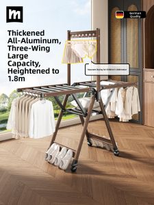 MINGZHI | Folding Indoor Outdoor Vintage Style Clothes Drying Rack