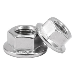 BAIRUITE | 304 Stainless Steel Flange Nut 316 Hex Anti-Slip Locking Screw Cap M3-M20