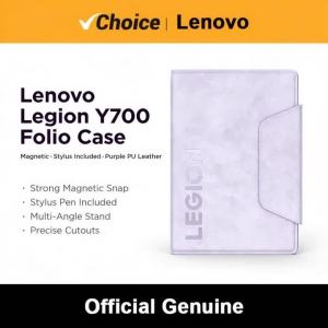 Lenovo | Lenovo Legion Y700 Protective Folio Case Magnetic Snap Stylus Pen Included PU Leather Kickstand Precise Cutout Purple for Tablet
