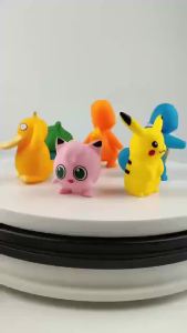 Bandai | 6-8pcs/set Anime Action Figures Toys Model Charmander Duck Turtle Kawaii Animal Dolls Cake Decoration Gift