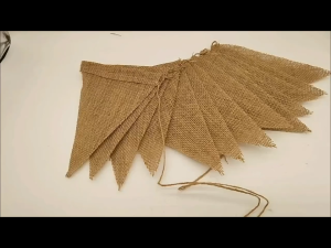 13Pcs/set Burlap Pennant Banner Blank Banner Burlap Buntting for DIY Hand Painted Home Decorations