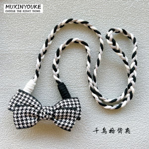 Universal Phone Case Detachable Butterfly Knot Corduroy Fabric Art Retro Plaid Womens Style Anti-Fall Anti-Loss Mobile Phone Holder