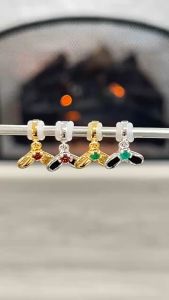 PHYA GP Eternity dangle with gems (Green Agate/Garnet) : จี้อีเทอนิตี้ประดับพลอย (กรีนอาเกต/โกเมน)