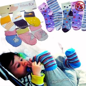 3 Pasang Kaos Kaki Bayi winteku - Kaos Kaki Bayi Motif Boy&Girl set isi 1-3Pasang-Aurora Store(COD)