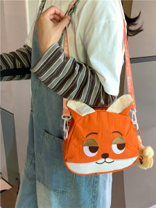 JIFANPAUL | Cute Cartoon Fox Design Crossbody Bag Canvas Handbag
