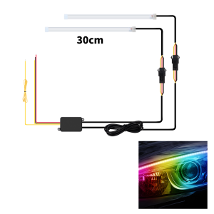 KEVANLY | 1Pair 12V LED Car DRL Daytime Running Lights RGB Turn Signal Strip APP Control Car Decoration Accessories 30cm/60cm
