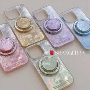 High-End Mercury Gradient Magnetic Attraction Stand Compatible Silicone Female Case for 13 15Promax 12 Network Reducing 16ProMax Protective Cover