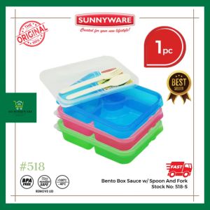 1pc Bento Box Sauce w/ Spoon and fork Small Big Lunch Box Baunan ng bata food keeper lunch kit - Sunnyware #518-S