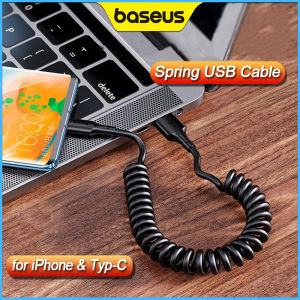 Baseus Spring USB Type C Charge Cable for Car Strong Flexible Braided 2A Charging Cable USB C for i-Phone Data Cable