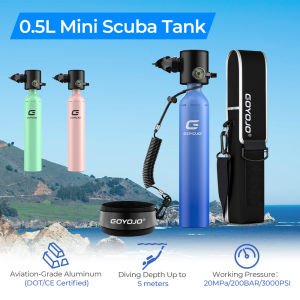 GOYOJO Mini Scuba Diving Tank 5-10 Minutes Dive Bottle 0.5L Oxygen Scuba Dive Cylinder for Scuba Diving Snorkeling