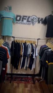 Kaos Dflow Stripe TShirt Garis Caramel