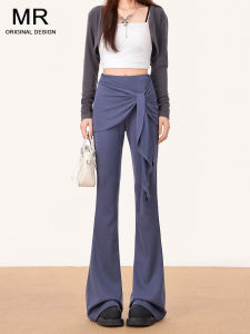 High Waist Slimming Yoga Pants Womens Casual Trousers Bell Bottoms Wide Leg Pants Autumn New Style Micro Flared Curtain Ties