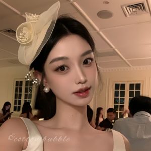 French Style Wedding Headpiece Womens White Net Flower Hair Clip Retro Republic of China Bridal Hat Veil Hair Accessories