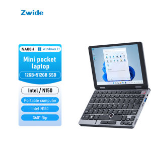Zwide IntelN150 12GB Memory 512GB SSD Hard Disk Windows 11 Home Portable Laptop Notebook Mini PC Touch Screen
