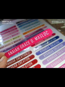 34 pcs GLOSSY PHOTOTOP Cute Sticker Name /Subject / Section #back to school sticker #personalized