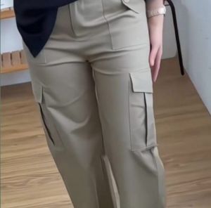 Celana Cargo Wanita Panjang Bahan Twill Drill Premium