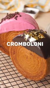 rak display kue cromboloni viral estetik kayu jati isi 4pcs free cetakan nya