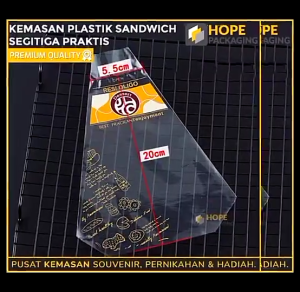 100pcs Plastik Sandwich Segitiga 21x5.5cm - Kantong Makanan Anti Bocor Plastik Packing Makanan Cocok untuk Usaha Roti/Burger/Kue