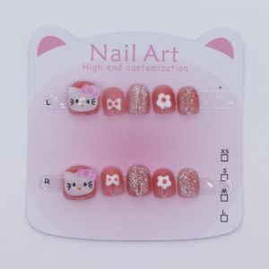 Handmade Red Nail Art for Girls Kids Wear-able New Years Beauty Treatment Spring Festival Suitable for 6 Year Olds