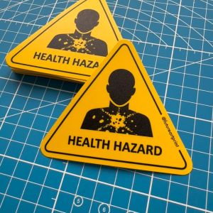 Health Hazard. Premium Triangle Sticker Sign Warning Safety Label Caution Danger Signage Safety Label. Pelekat Amaran.