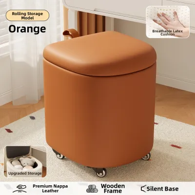 MEISITEKEKE | Storage Creamy Style Rotatable Makeup Stool