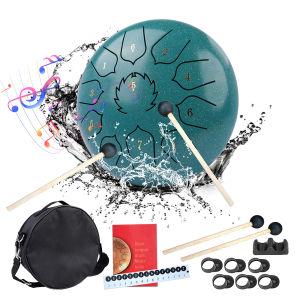 DOZZLY Steel Tongue Drum 11 Notes 8 Inches Rain Drum for Outside Garden Rain Chime Instrument for Yoga Meditation Musical Toy