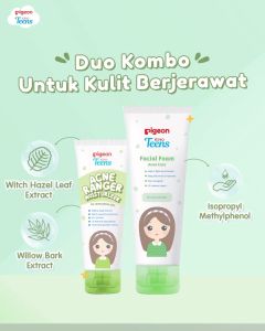 1 Paket Skincare Pigeon Teens Acne Ranger Series I Facial Foam Toner Serum Moisturizer Gel