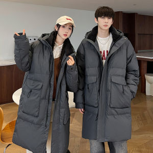 Mens down Jacket Non-Washable Thickened Long Loose Workwear Waterproof Outerwear Winter New Style Warm Hooded Coat