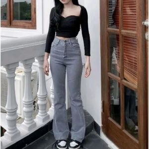 Celana Jeans Cutbray Highwaist Wanita Dewasa