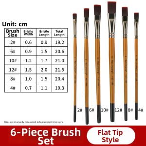 DUOCAIHANI | Nylon Hair Wood Handle Acrylic Gouache Painting Brush Set