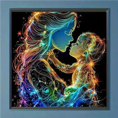 5D Diamond Painting Set DIY Full Diamond Cross Embroidery Set Suitable for Home Wall Decoration - Gift Creativity - Ideal Holi