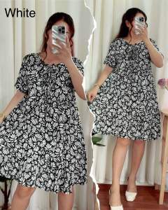 Emery Rose Womens Casual Full Print Short Sleeve Dress XL
