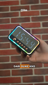 OLIKE Speaker Wireless KM3 Bluetooth 5.4 + Jam Alarm Clock Display & LED RGB Light | AUX 1200mAh