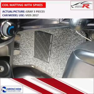 Euro Sports R Universal Car Mat Coil Matting with Spikes - 5-Piece & 3-Piece Set - Black - Made of Virgin Rubber Material