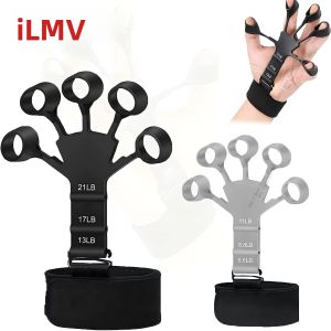 Dụng Cụ Tập Ngón Tay Bằng Silicon Công Cụ Phục Hồi Sức Mạnh Cổ Tay 5 Ngón Tay Để Uốn Cong - Thiết Bị Tập Thể Dục Tay Màu xám/Đen
