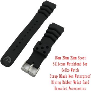 18mm 20mm 22mm Silicone Strap for Seiko Watch Band Men Women Sports Waterproof Diving Rubber Wrist Bracelet Accessories
