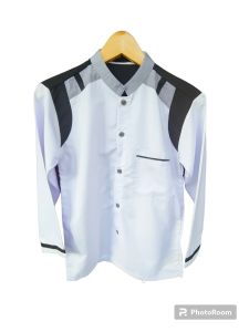 baju koko putih anak laki-laki lengan panjang baju koko anak usia 8-15 tahun motif tanduk rusa terbaru