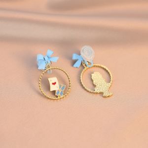 ต่างหูเจ้าหญิงหนีบุญคุณแบบย้อนยุค โบว์ผีเสื้อสุดน่ารัก เครื่องประดับแฟชั่นสำหรับผู้หญิง ไม่ต้องเจาะหู เครื่องประดับแฟชั่น