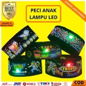 Pecinta Peciat Karakter Lampu LED & Kopiah Anak Laki-Laki Anti Air